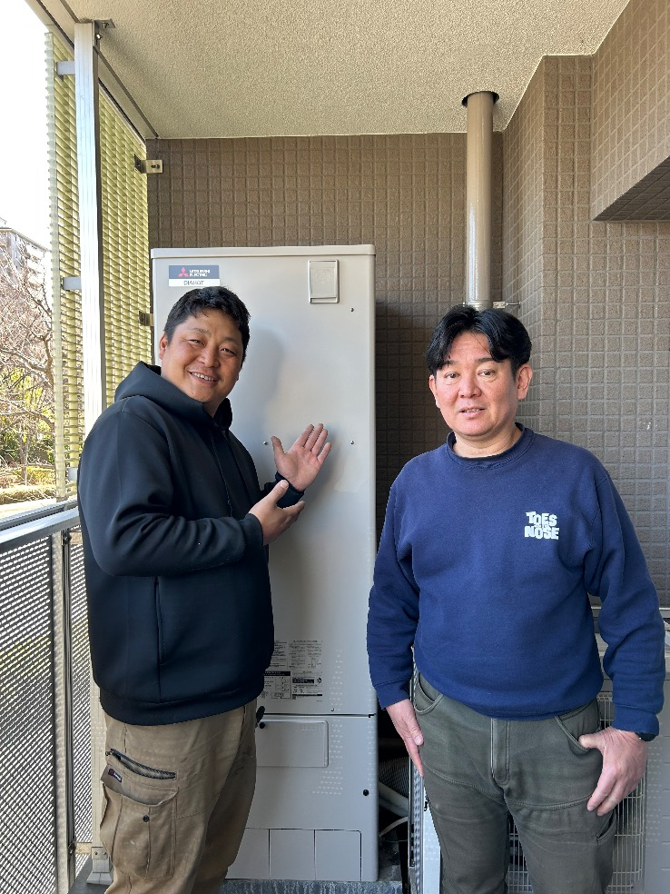 日立エコキュートBHP-TD373から三菱エコキュートSRT-S377｜エコキュート交換工事｜神奈川県横浜市港北区綱島西｜マンション｜グレーシア緑園都市ガーデンプレミア