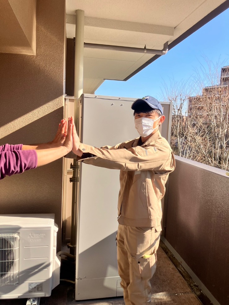 コロナエコキュートCTU-H3014AMから三菱エコキュートSRT-W306D-2｜エコキュート交換工事｜千葉県我孫子市我孫子｜マンション｜アクアレジデンス