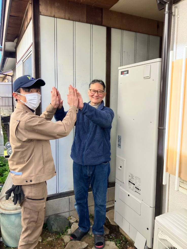 パナソニックエコキュートHE-KU37BQから三菱エコキュートSRT-S377U｜エコキュート交換工事｜神奈川県横浜市瀬谷区南瀬谷｜