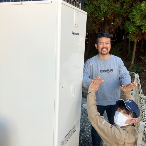 パナソニックエコキュートHE-K37AQからパナソニックエコキュートHE-S37LQS|エコキュート交換工事|神奈川県横浜市泉区池の谷|