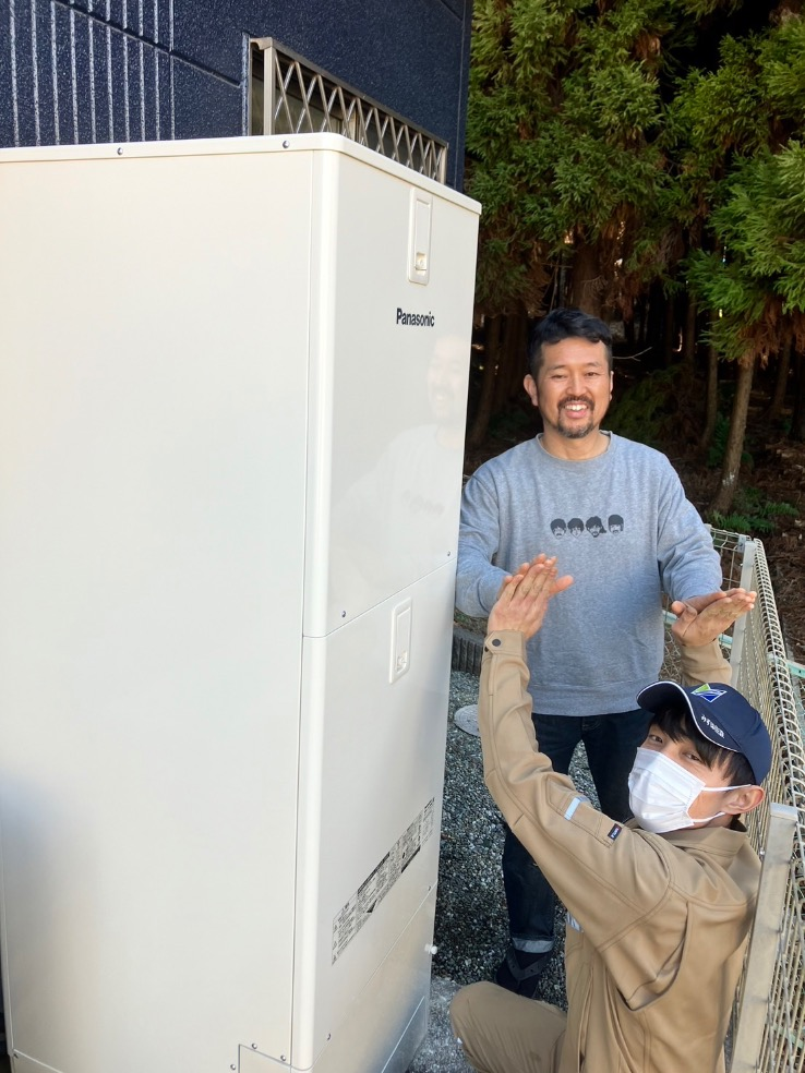 パナソニックエコキュートHE-K37AQからパナソニックエコキュートHE-S37LQS|エコキュート交換工事|神奈川県横浜市泉区池の谷|