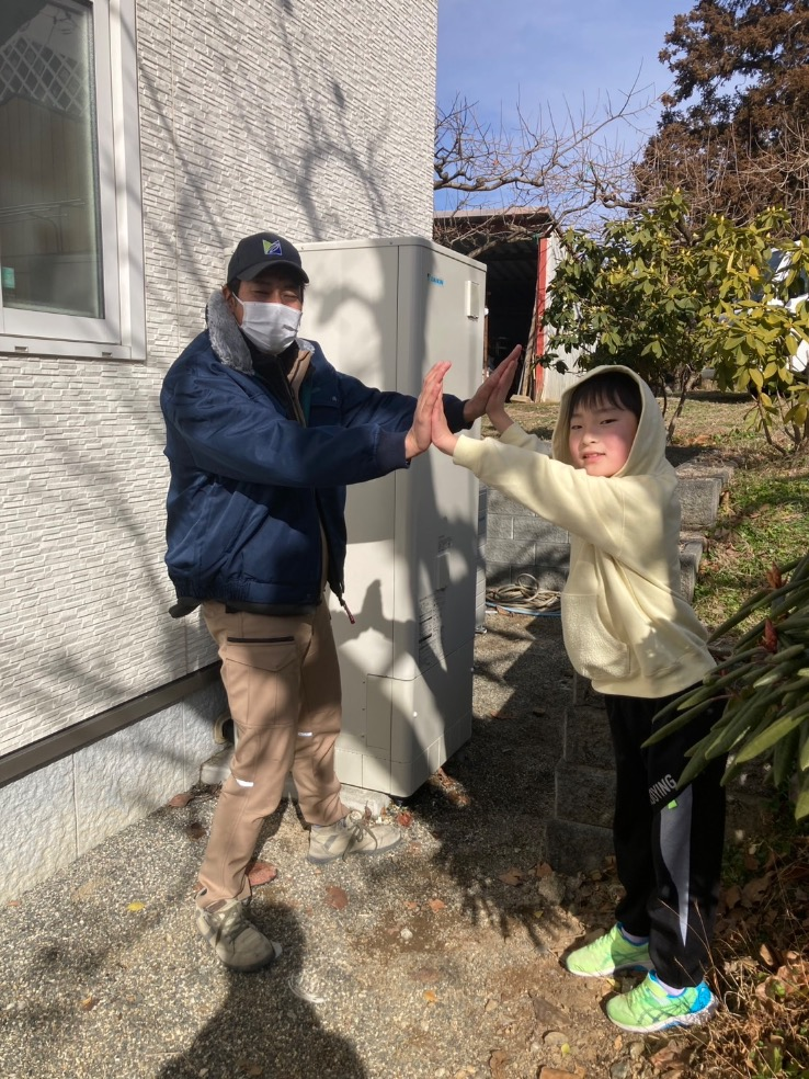 サンデンエコキュートEB-KP37QTAからダイキンエコキュートEQA37YFHV｜エコキュート交換工事｜長野県下伊那郡豊丘村神稲｜