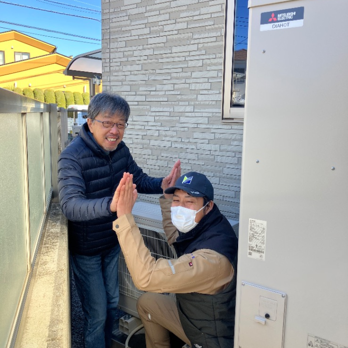 長府エコキュートEHP-3734GPXHから三菱エコキュートSRT-S376U｜エコキュート交換工事｜埼玉県所沢市久米｜