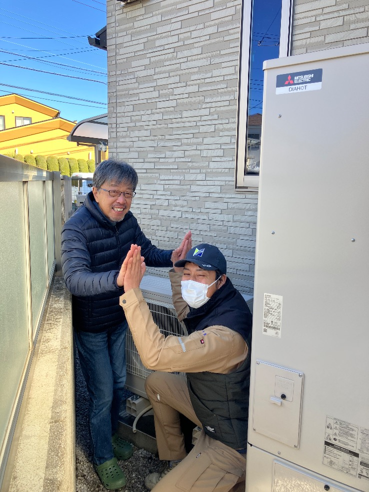 長府エコキュートEHP-3734GPXHから三菱エコキュートSRT-S376U｜エコキュート交換工事｜埼玉県所沢市久米｜