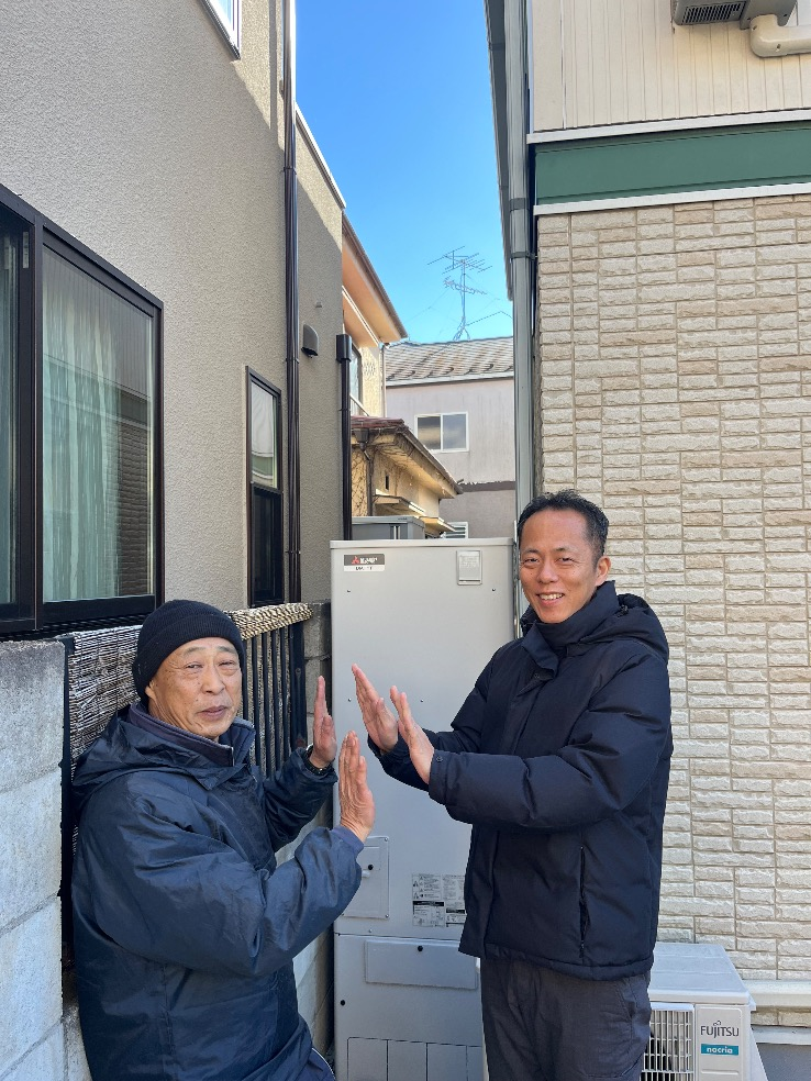 パナソニックエコキュートHE-46K3Qから三菱エコキュートSRT-S377U｜エコキュート交換工事｜埼玉県春日部市新宿新田｜ 