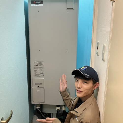 三菱電気温水器SRT-37WD2から三菱電気温水器SRT-J37WD5｜電気温水器交換工事｜千葉県八千代市八千代台北｜マンション｜リノア八千代台