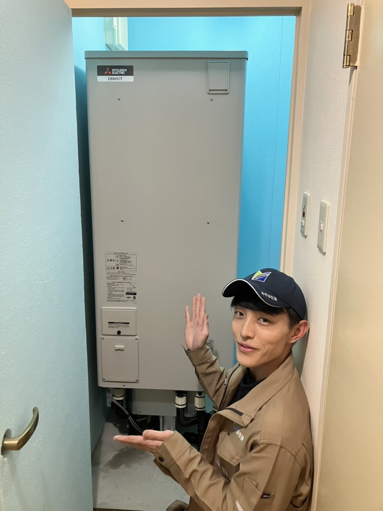 三菱電気温水器SRT-37WD2から三菱電気温水器SRT-J37WD5｜電気温水器交換工事｜千葉県八千代市八千代台北｜マンション｜リノア八千代台