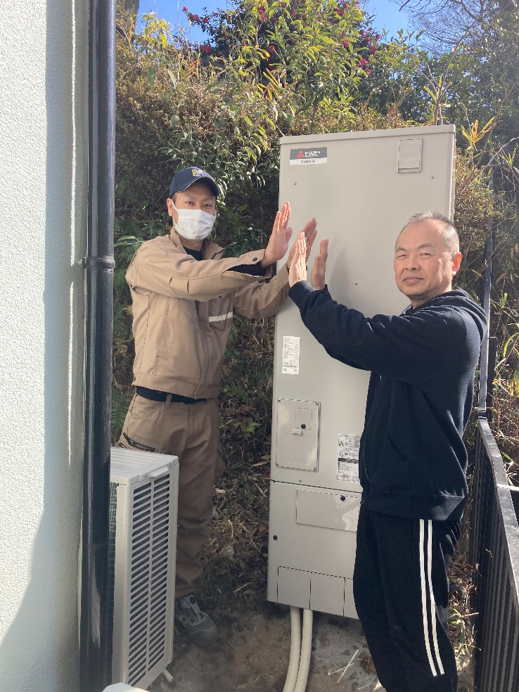 三菱エコキュートSRT-HPT37W3から三菱エコキュートSRT-S377U|エコキュート交換工事|神奈川県横浜市保土ケ谷区上菅田町|