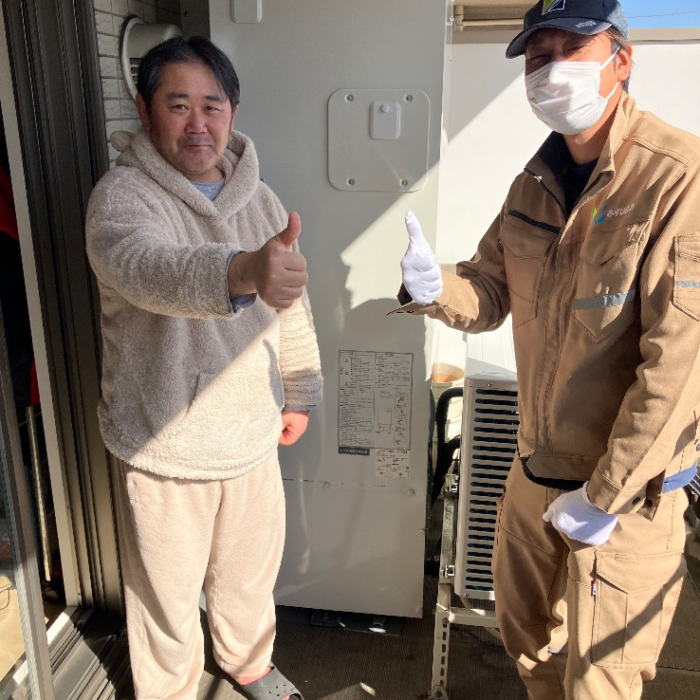 コロナエコキュートCTU-301DA7J-1BLからコロナエコキュートCHP-S30AZ1JE-12｜エコキュート交換工事｜神奈川県川崎市川崎区港町｜マンション｜パークホームズグランファーストブロードコート