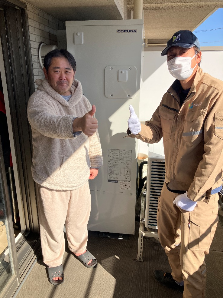 コロナエコキュートCTU-301DA7J-1BLからコロナエコキュートCHP-S30AZ1JE-12｜エコキュート交換工事｜神奈川県川崎市川崎区港町｜マンション｜パークホームズグランファーストブロードコート