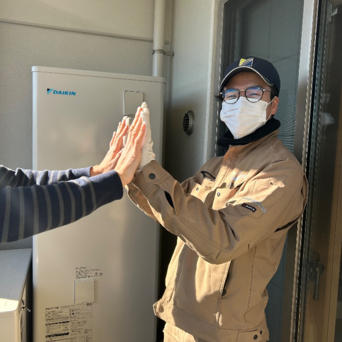 ダイキンエコキュートTU37GFVからダイキンエコキュートEQX37ZFV｜エコキュート交換工事｜埼玉県さいたま市南区内谷｜マンション｜ゼファー武蔵浦和グランリブス