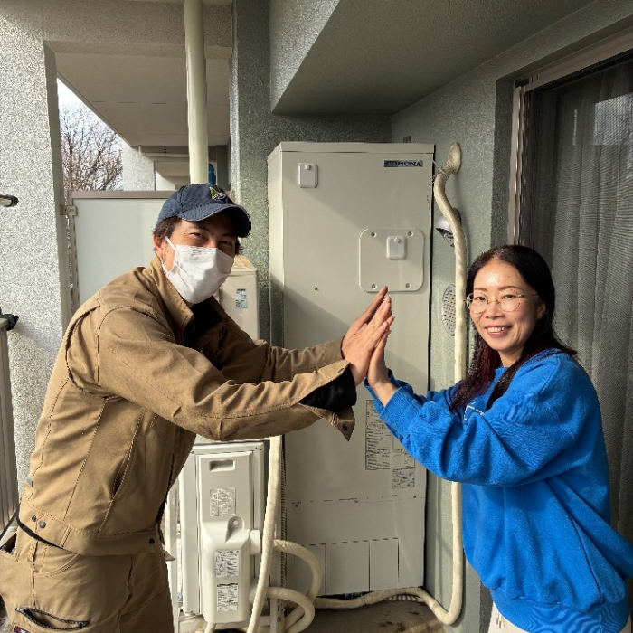 コロナエコキュートCHP-H3014AからコロナエコキュートCHP-S30AZ1-12｜エコキュート交換工事｜東京都羽村市神明台｜マンション｜ラティア