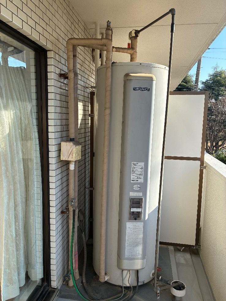 三菱電気温水器SRG-46565SLから三菱電気温水器SRG-375｜電気温水器交換工事｜埼玉県川口市芝高木｜マンション｜ジェム川口芝公園 