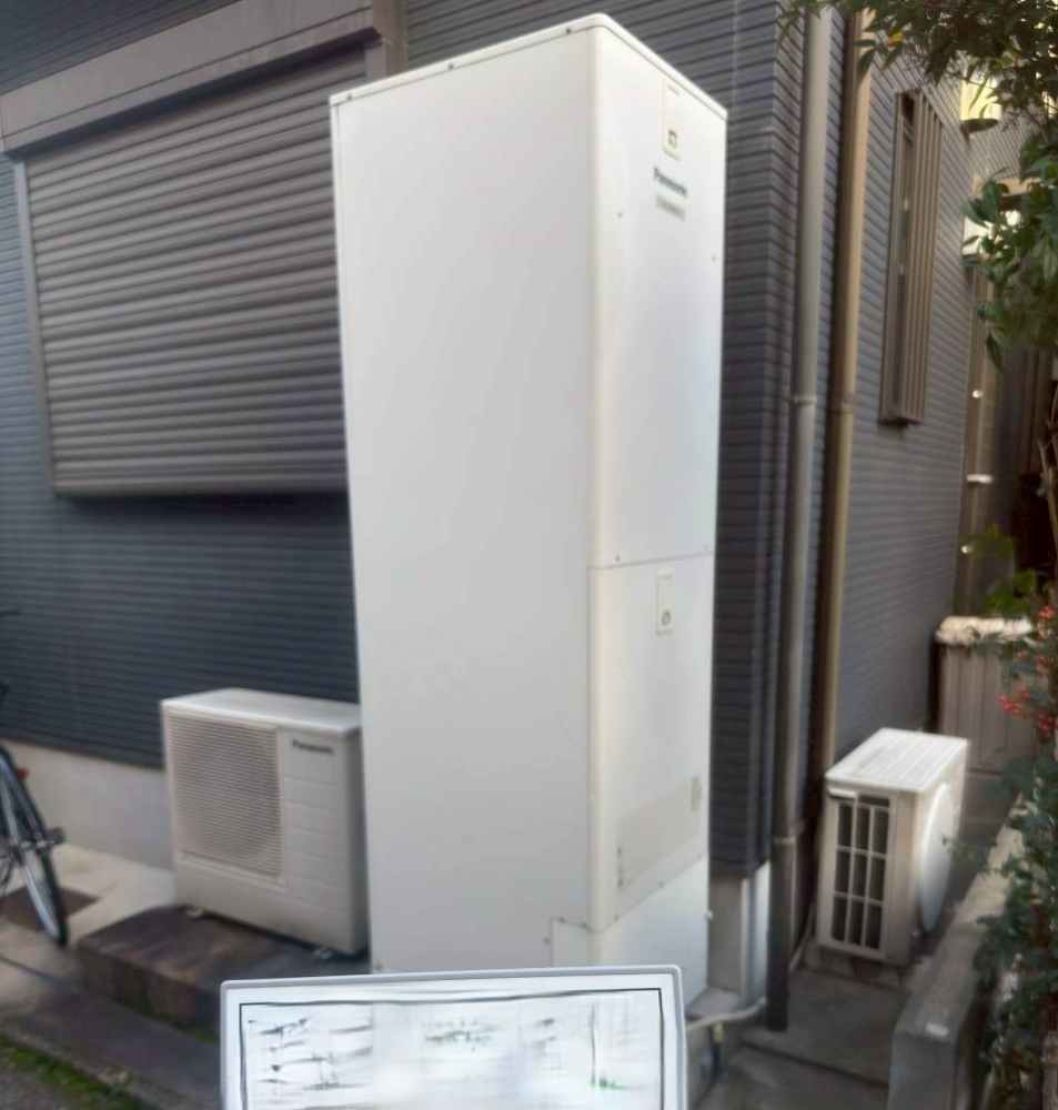 パナソニックエコキュートHE-K46BSからダイキンエコキュートEQA46ZSV|エコキュート交換工事|京都府京都市上京区藁屋町|