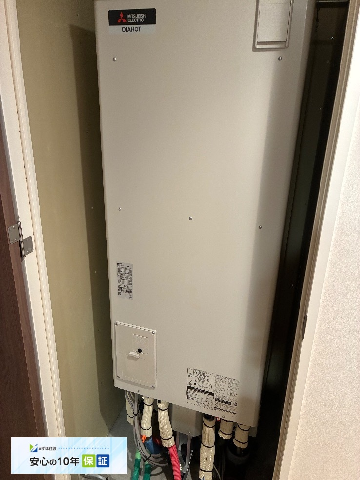 パナソニックエコキュートHE-30C1QMから三菱エコキュートSRT-W306D-2｜エコキュート交換工事｜東京都江東区東雲｜マンション｜キャナルファーストタワー