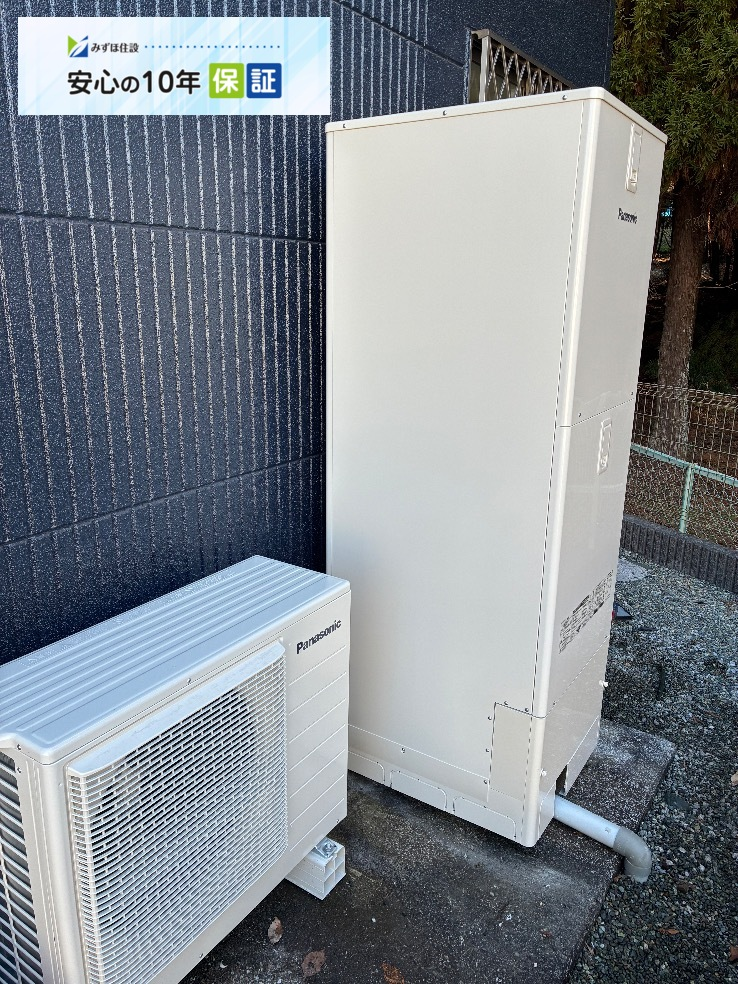 パナソニックエコキュートHE-K37AQからパナソニックエコキュートHE-S37LQS|エコキュート交換工事|神奈川県横浜市泉区池の谷|