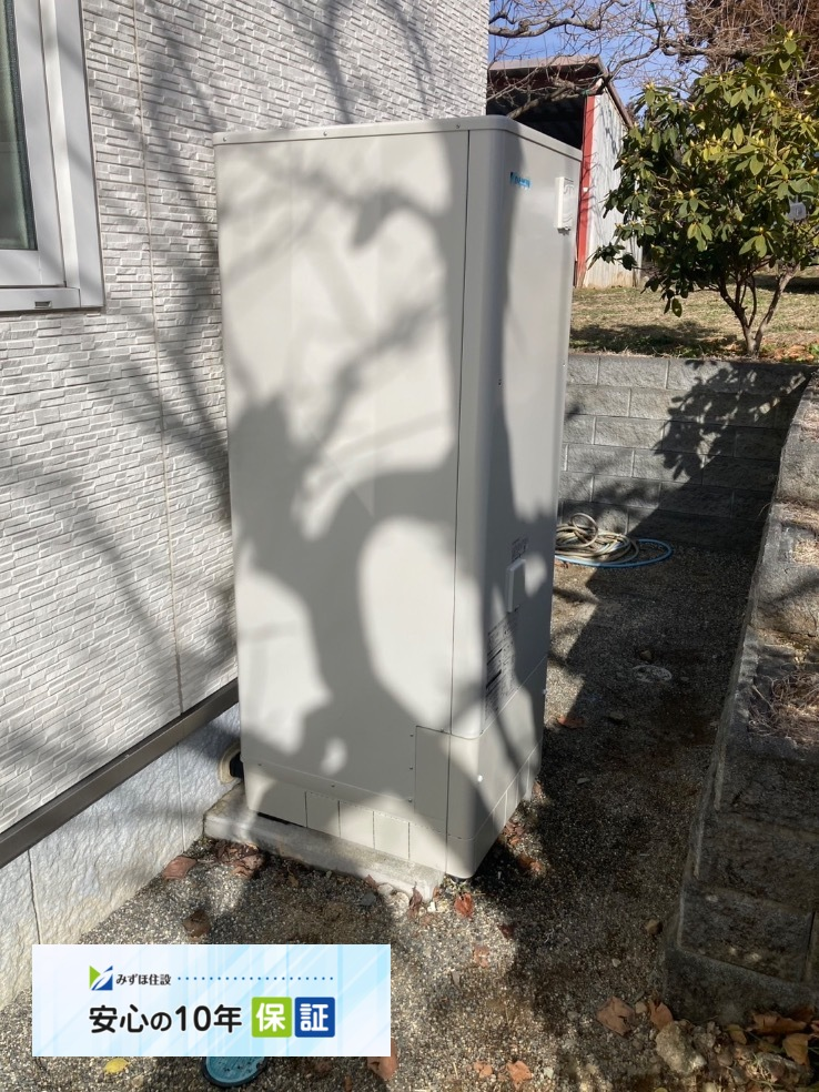 サンデンエコキュートEB-KP37QTAからダイキンエコキュートEQA37YFHV｜エコキュート交換工事｜長野県下伊那郡豊丘村神稲｜