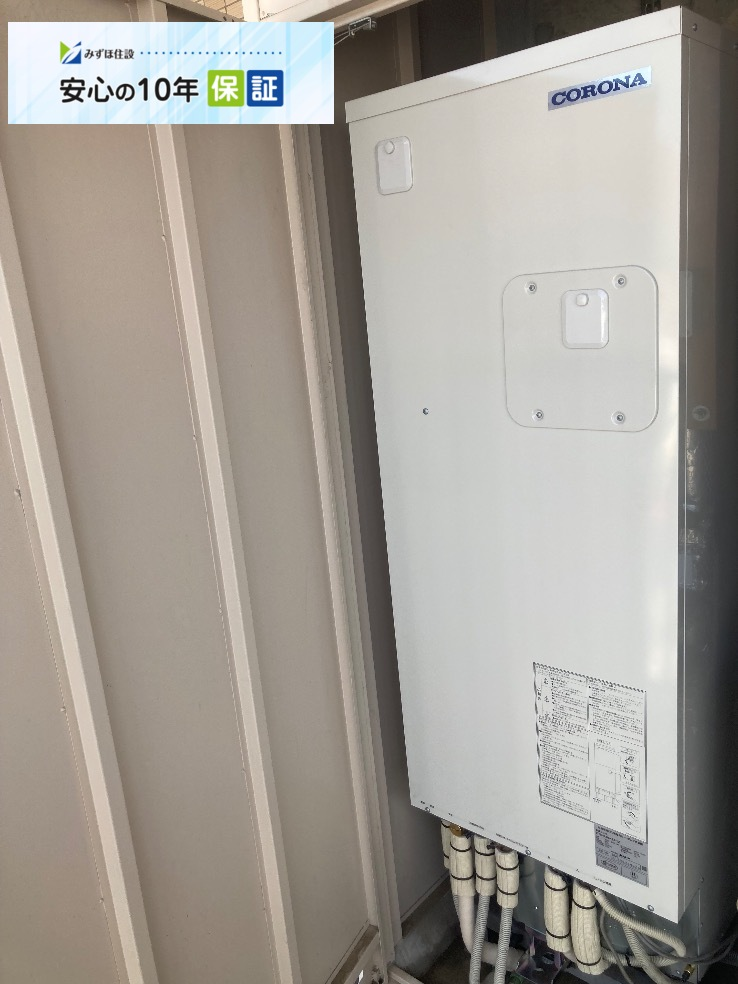 パナソニックエコキュートHE-30C4QMCSからコロナエコキュートCHP-S30AZ1-12｜エコキュート交換工事｜東京都江東区大島｜マンション｜ザ・ミッドランドアベニュー