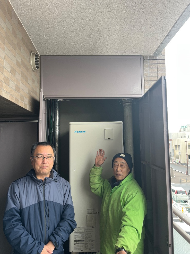 ダイキンエコキュートTU37FFVからダイキンエコキュートEQX37ZFV｜エコキュート交換工事｜茨城県ひたちなか市勝田中央｜マンション｜サーパス勝田駅前