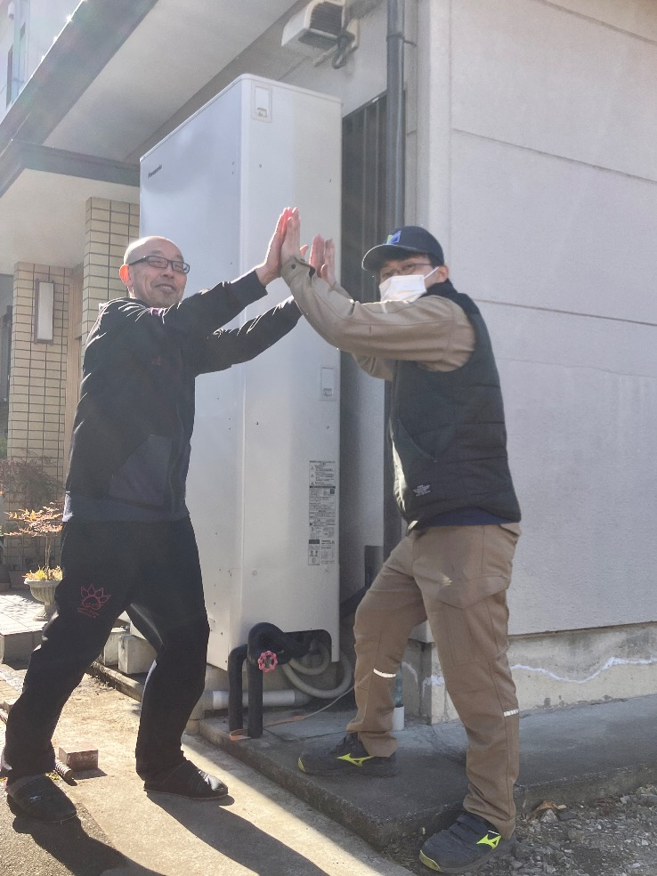 パナソニックエコキュートHE-46W3QAからパナソニックエコキュートHE-H46LQS｜エコキュート交換工事｜ 栃木県佐野市小見町｜