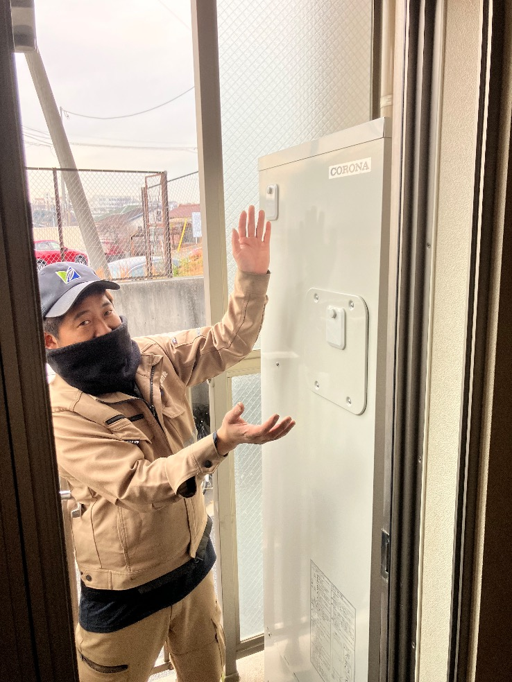 コロナエコキュートCHP-H3014AからコロナエコキュートCHP-S30AZ1-12|エコキュート交換工事|神奈川県横浜市鶴見区岸谷|マンション|イトーピア横浜鶴見ヒルズフォーレ