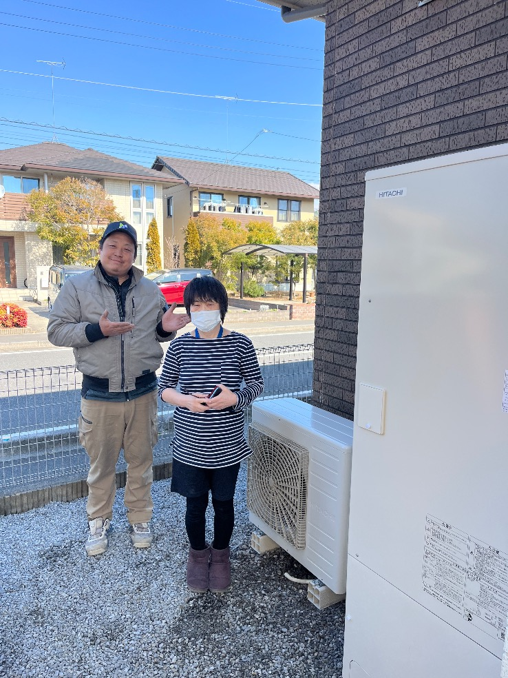 パナソニックエコキュートHE-370SGQから日立エコキュートBHP-FG37XU｜エコキュート交換工事｜栃木県佐野市高萩町｜