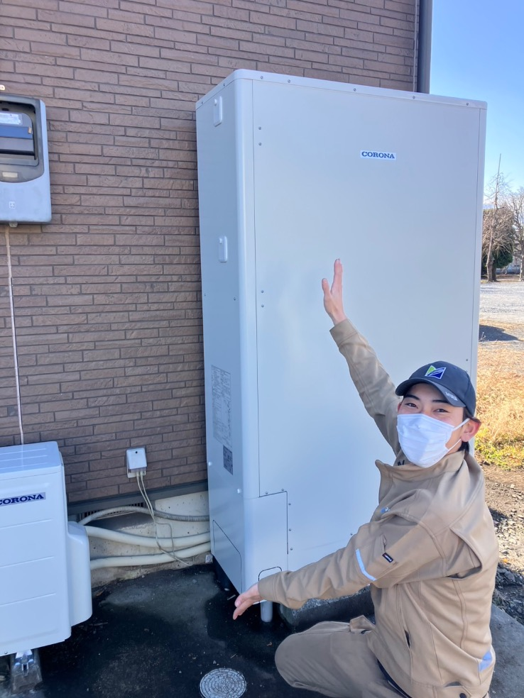 コロナエコキュートCTU-H3726A2からコロナエコキュートCHP-E372AZ1｜エコキュート交換工事｜栃木県宇都宮市鐺山町