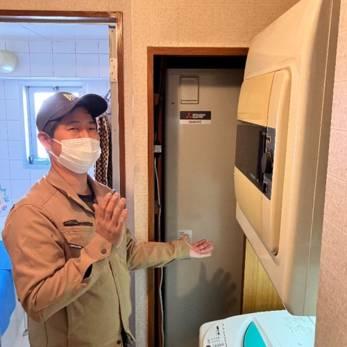 セキスイ電気温水器MS-37M86Kから三菱電気温水器SRG-306G｜電気温水器交換工事｜東京都渋谷区幡ヶ谷｜マンション｜コーポラス幡ヶ谷