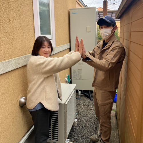 タカラ電気温水器EM-463KGU-SAからダイキンエコキュートEQA46ZSV｜エコキュート交換工事｜茨城県龍ケ崎市小柴｜