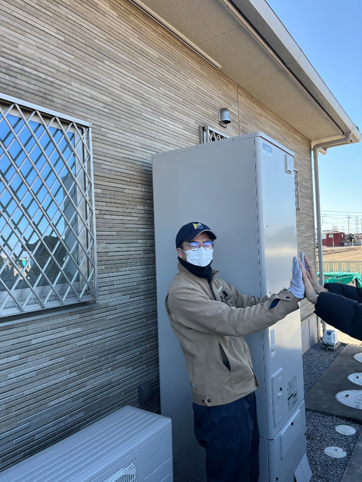 三菱エコキュートSRT-HPT46WUX8から三菱エコキュートSRT-S467U｜エコキュート交換工事｜埼玉県久喜市小右衛門｜