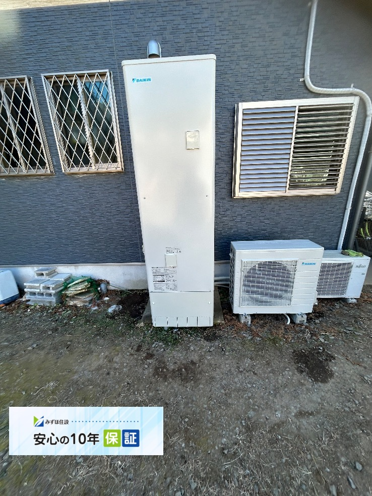 ハウステックエコキュートHHP-AT466HATからダイキンエコキュートEQX46ZFV｜エコキュート交換工事｜茨城県つくば市上原｜