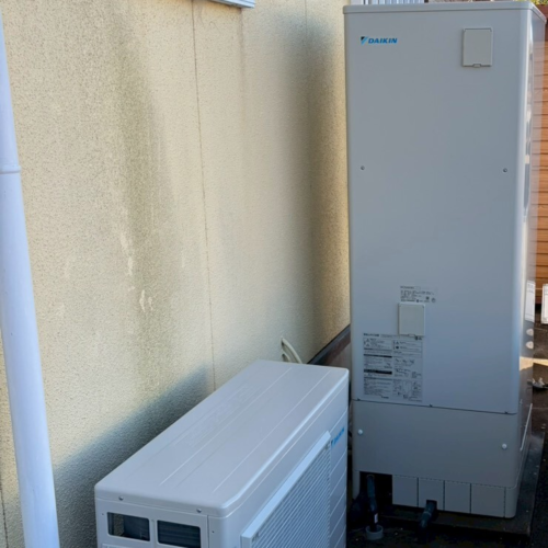 三菱エコキュートSRT-3767CFUD-BLからダイキンエコキュートEQX37ZFV｜エコキュート交換工事｜福岡県田川市糒｜