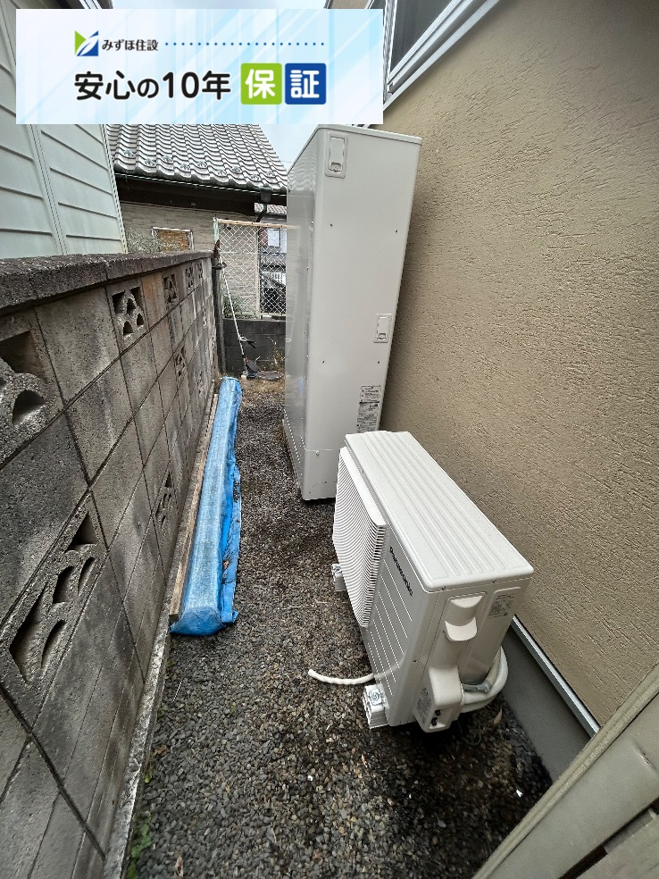 パナソニックエコキュートHE-W37EQからパナソニックエコキュートHE-H37LQS｜エコキュート交換工事｜千葉県我孫子市台田｜