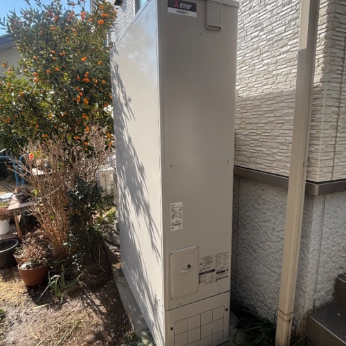 パナソニックエコキュートHE-37W3QAから三菱エコキュートSRT-S377UZ|エコキュート交換工事|神奈川県厚木市鳶尾|