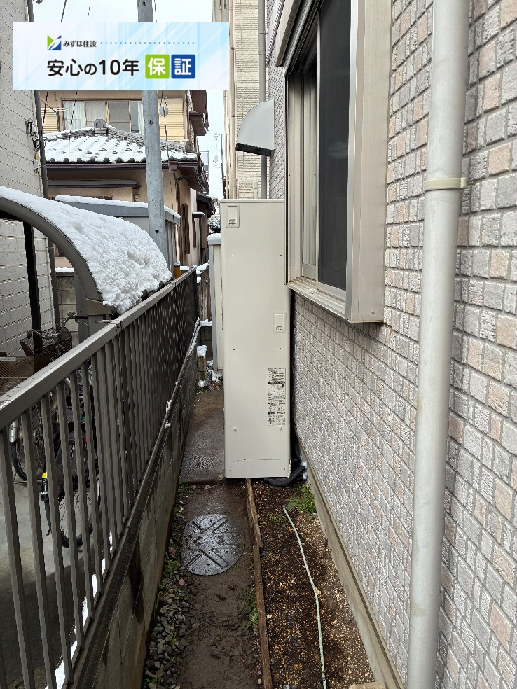 コロナエコキュートCHP-H33022A2からパナソニックエコキュートHEーH37LQS｜エコキュート交換工事｜埼玉県さいたま市北区日進町｜２台同日工事｜エコるーぷ配管