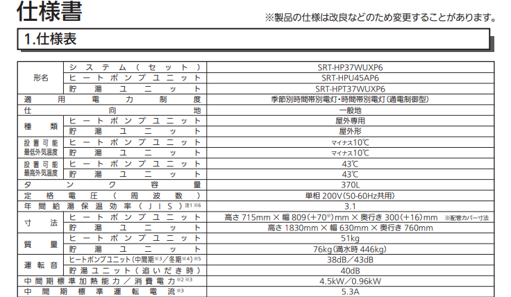 三菱SRT-HP37WUXP6からエコキュート交換、修理、取替えをご検討の方へ
