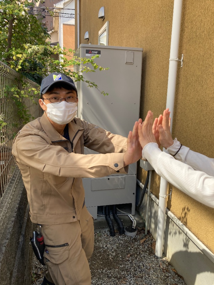 パナソニックエコキュートHE-37K2Sから三菱エコキュートSRT-S377U｜エコキュート交換工事｜神奈川県川崎市麻生区万福寺｜