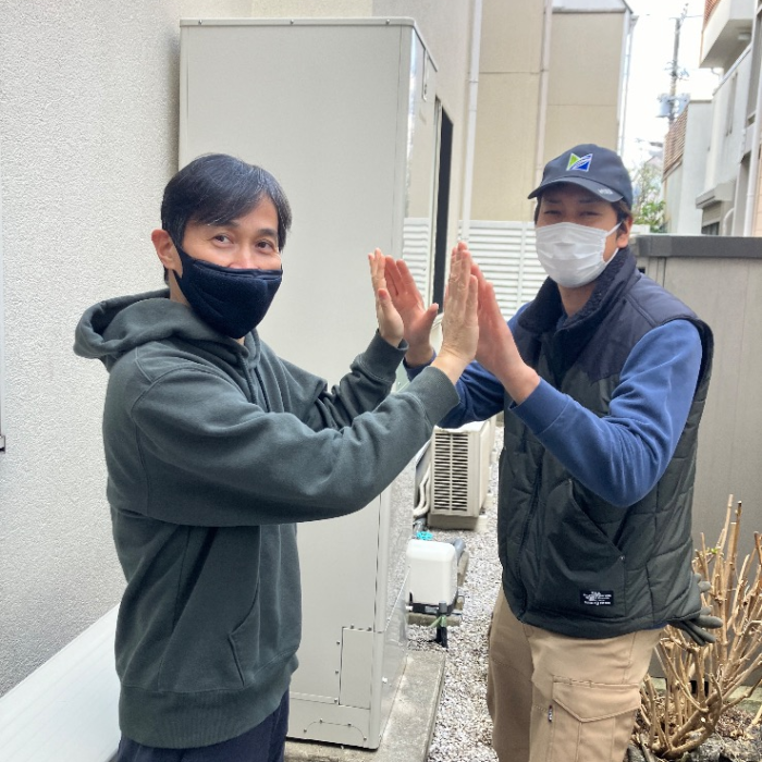 パナソニックエコキュートHE-KU46BQSからパナソニックエコキュートHE-SU46LQS｜エコキュート交換工事｜東京都世田谷区代田｜