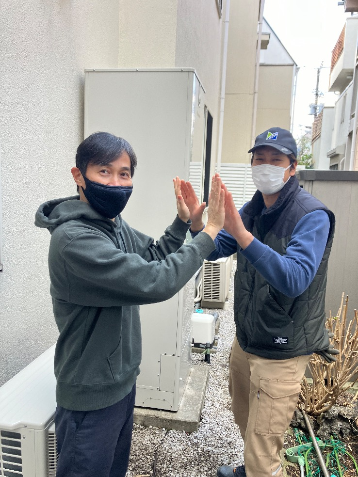 パナソニックエコキュートHE-KU46BQSからパナソニックエコキュートHE-SU46LQS｜エコキュート交換工事｜東京都世田谷区代田｜