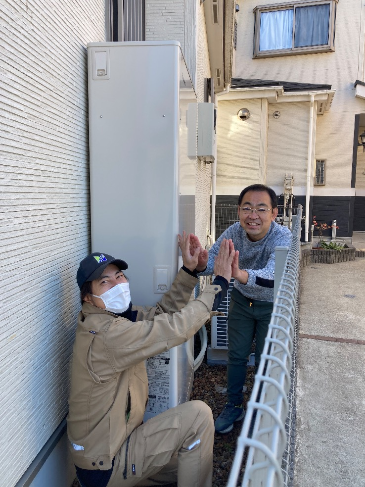 パナソニックエコキュートHE-WU46CQからパナソニックエコキュートHE-H46LQS｜エコキュート交換工事｜埼玉県三郷市彦音｜