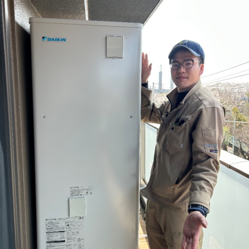 ダイキンエコキュートTU37KFVからダイキンエコキュートEQX37ZFV｜エコキュート交換工事｜東京都東大和市桜が丘｜マンション｜オーベルグランディオ東大和