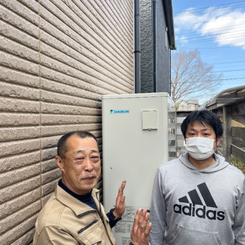 コロナエコキュートCTU-H3026A2からダイキンエコキュートEQA37ZFTV｜エコキュート交換工事｜埼玉県草加市長栄｜