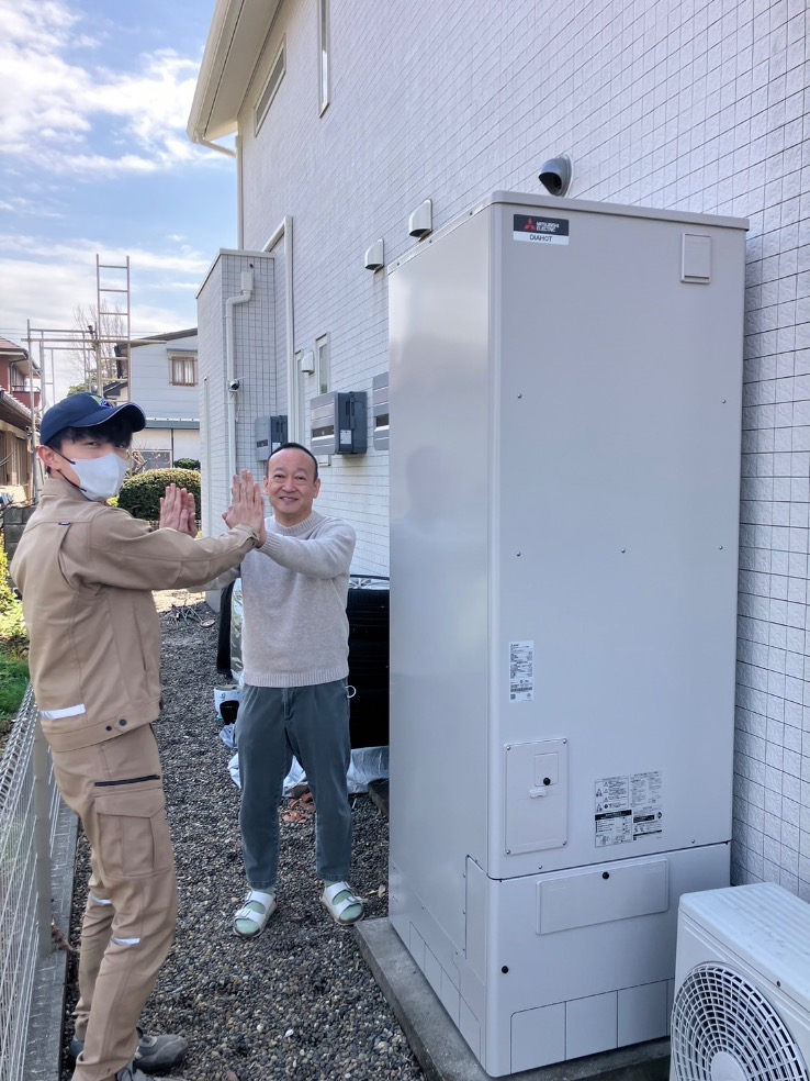 三菱エコキュートSRT-ST55Uから三菱エコキュートSRT-S557U｜エコキュート交換工事｜千葉県袖ケ浦市福王台｜