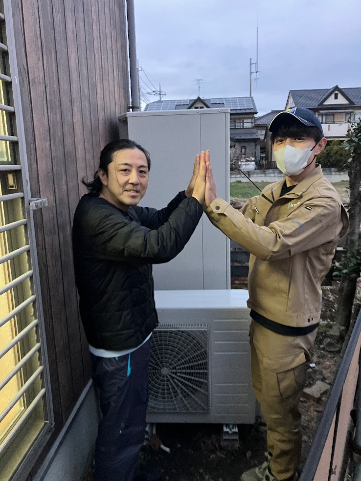 パナソニックエコキュートHE-K37BQから日立エコキュートBHP-FG37XU｜エコキュート交換工事｜埼玉県上尾市原市｜