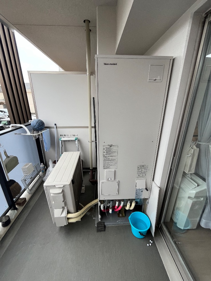 タカラエコキュートEC-3707KU-FANSから三菱エコキュートSRT-S377｜エコキュート交換工事｜東京都多摩市馬引沢｜マンション｜レーベン多摩永山ガーデンヒルズ