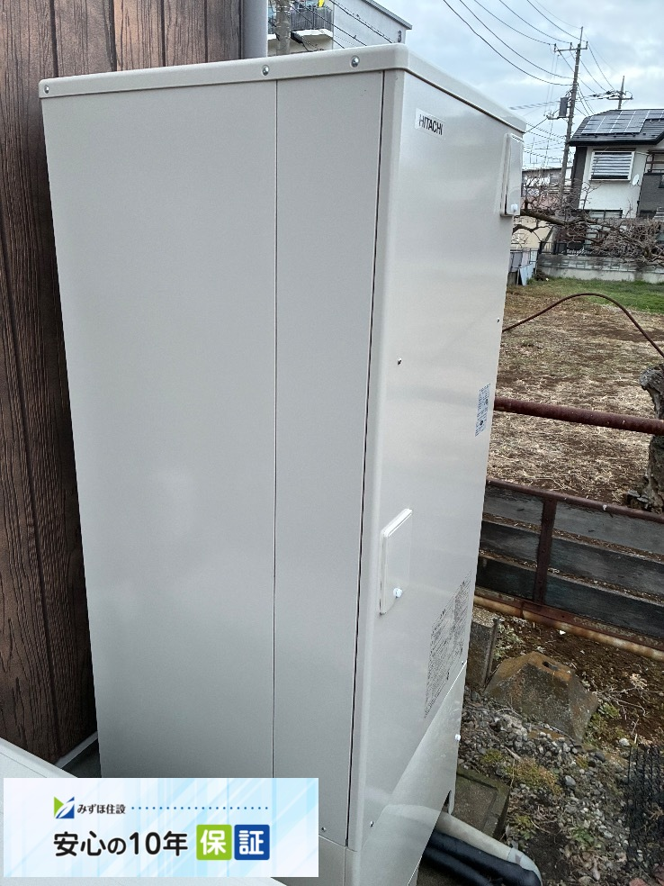 パナソニックエコキュートHE-K37BQから日立エコキュートBHP-FG37XU｜エコキュート交換工事｜埼玉県上尾市原市｜