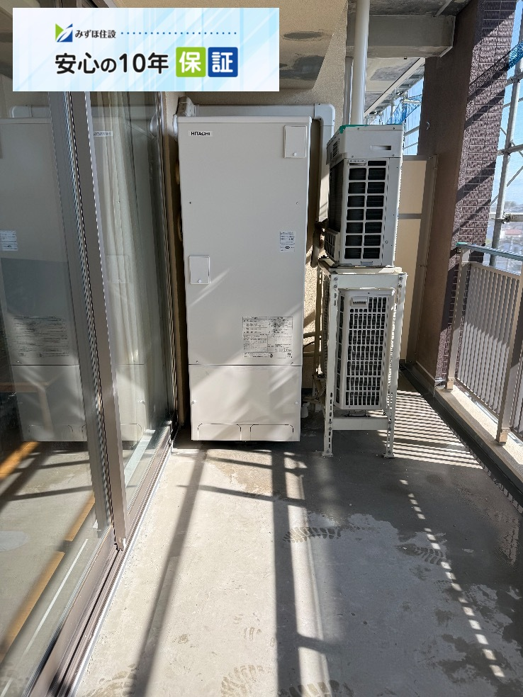 パナソニックエコキュートHE-30C4Qから日立エコキュートBHP-FG37XU｜エコキュート交換工事｜千葉県流山市おおたかの森東｜マンション｜クリアヴィスタおおたかの森