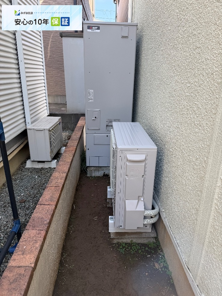 三菱エコキュートSRT-HPT37W4から三菱エコキュートSRT-S377|エコキュート交換工事|千葉県船橋市習志野台|