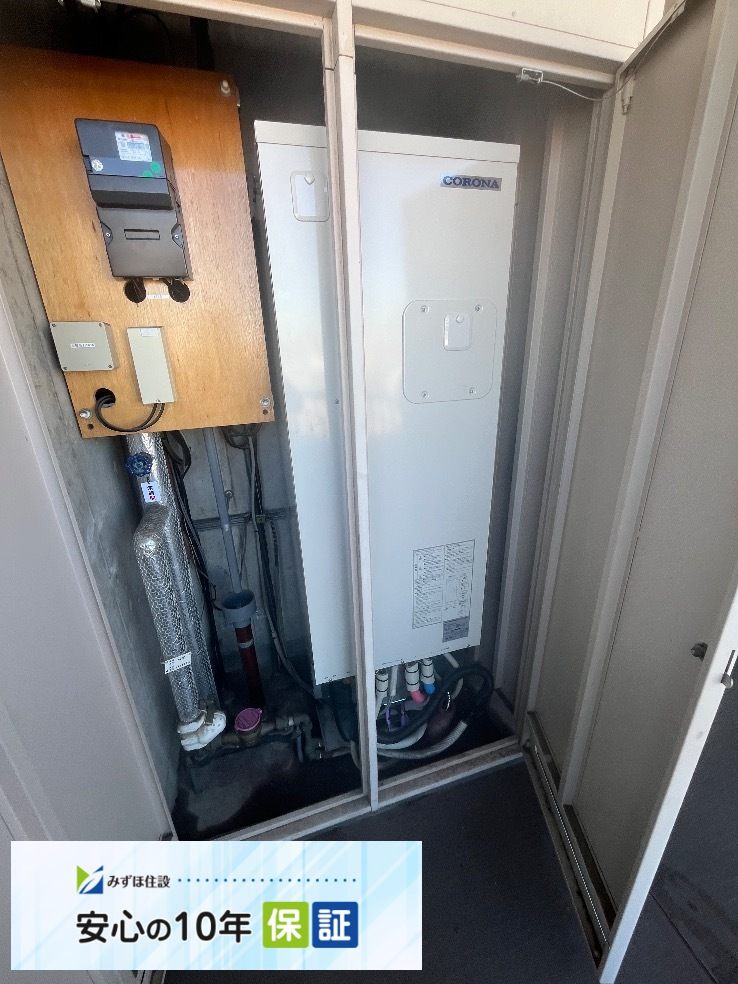 パナソニックエコキュートHE-30C4QからコロナエコキュートCHP-S30AZ1-12｜エコキュート交換工事｜東京都江東区大島｜マンション｜ザミッドランドアベニュー