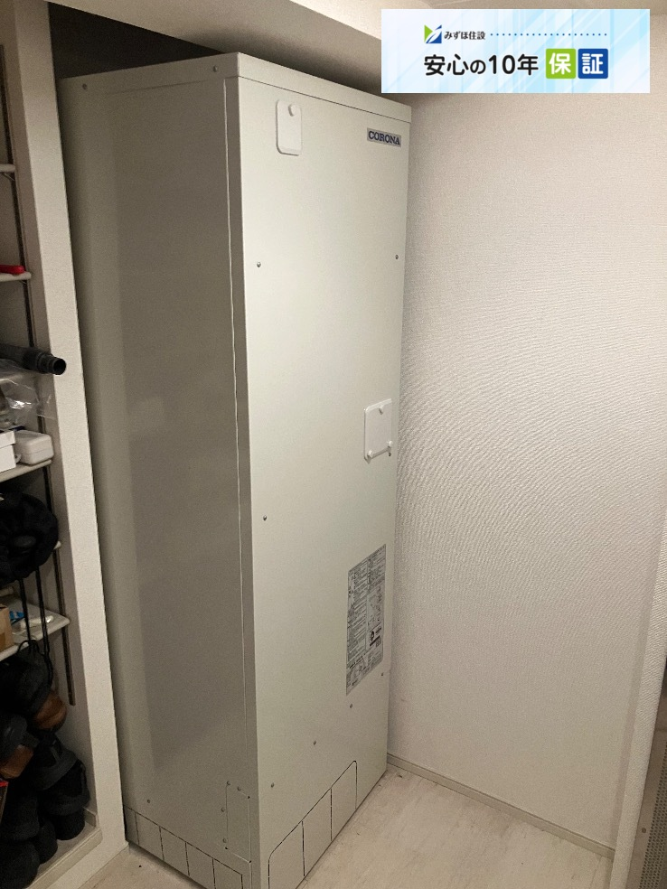 コロナ電気温水器EM-3753KU-FAからコロナ電気温水器UWH-37X2A2U-2｜電気温水器交換工事｜神奈川県川崎市川崎区渡田東町｜マンション｜パークスイート